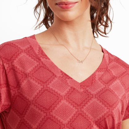Sherpa - Neha V-Neck Tee - Seaport Blue Sublime
