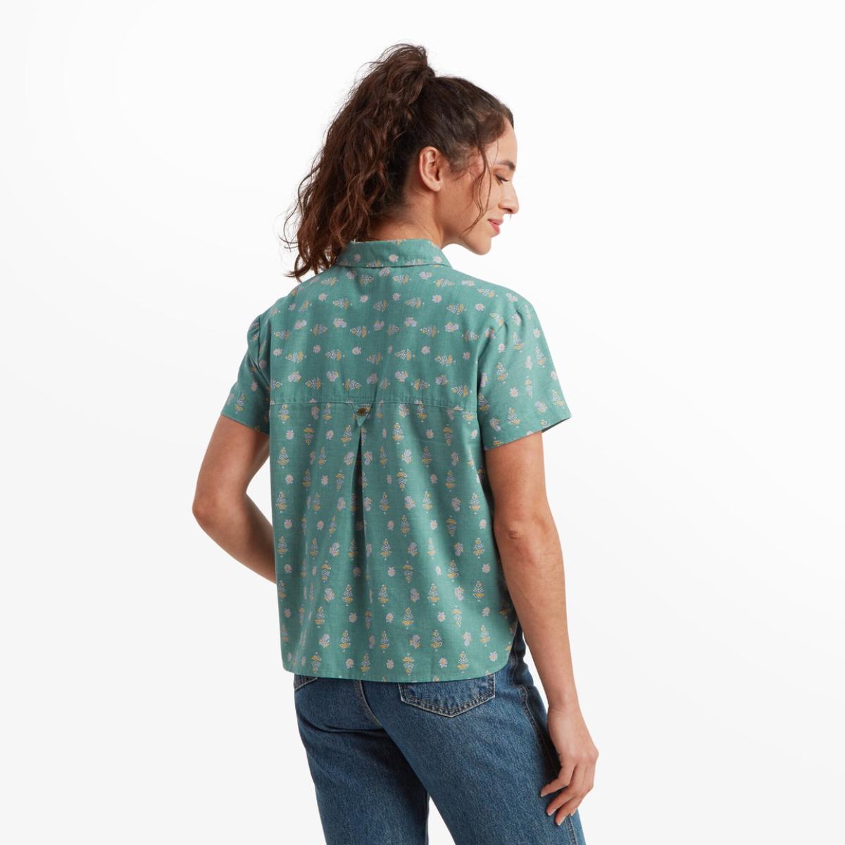 Sherpa - Jaya Camp Shirt - Seaport Blue Indi Blossom