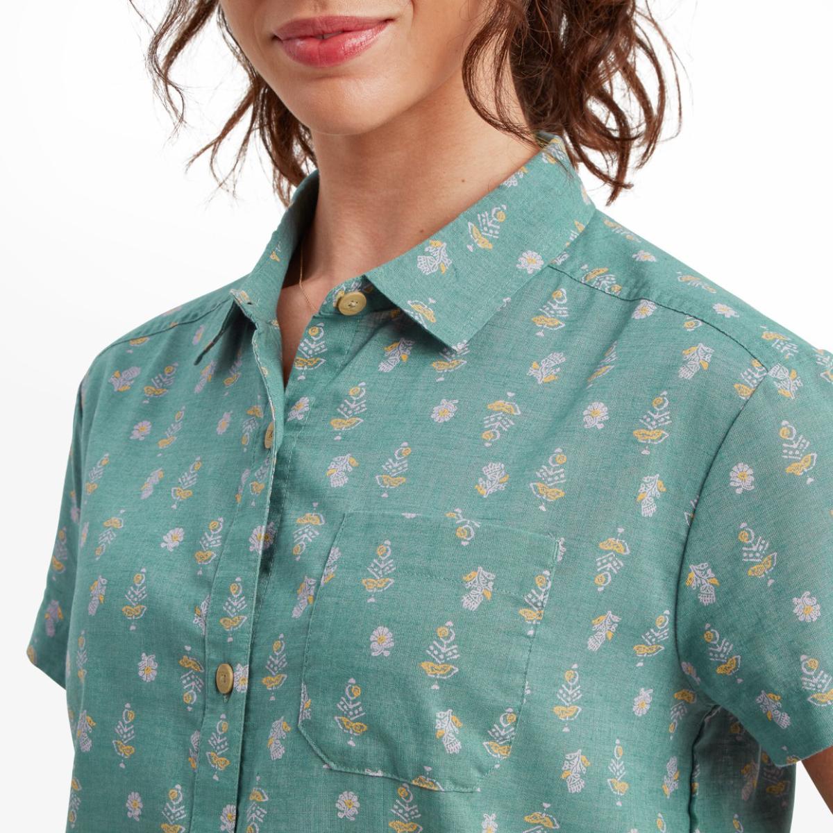 Sherpa - Jaya Camp Shirt - Seaport Blue Indi Blossom