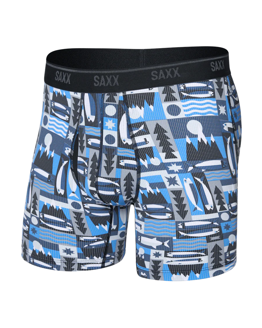 Saxx - Quest Quick-Dry Mesh Boxer Brief Fly - Winter Angler Blue