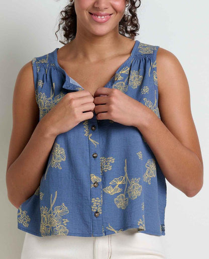 Toad and Co - Manzana Button Front Tank - Egret
