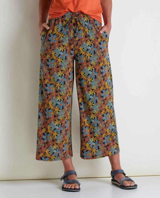 Toad and Co - Sunkissed Wide Leg Pant - Black Floral Dot Print