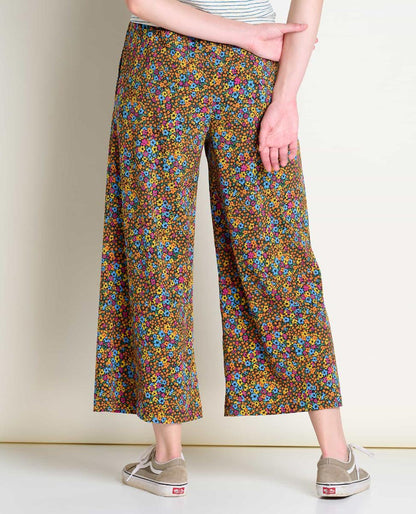 Toad and Co - Sunkissed Wide Leg Pant - Black Floral Dot Print