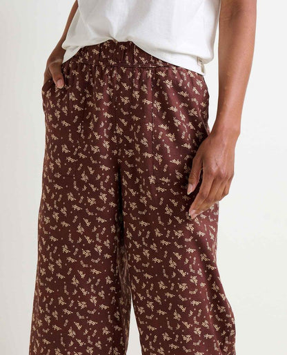 Toad and Co - Taj Hemp Wide Leg Pant - Women's - Chestnut Floral Print