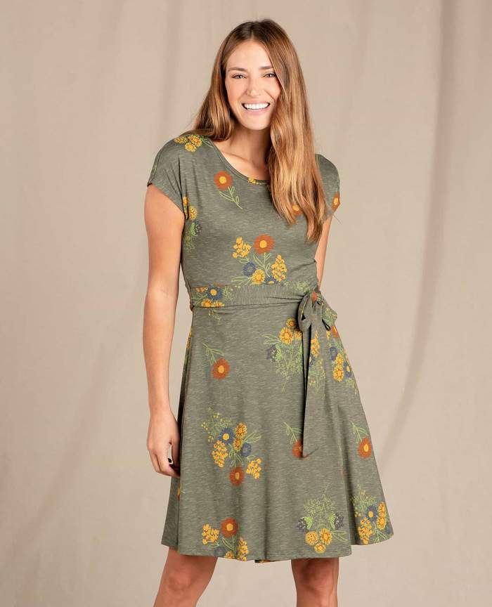 Toad and Co - Cue Wrap Short Sleeve Dress - Women's - Black