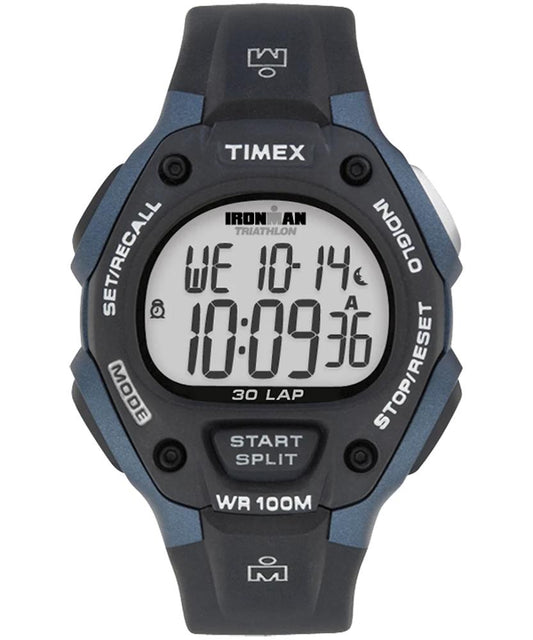 Timex - IRONMAN Classic 30 Oversized Resin Strap Watch - Black/Blue