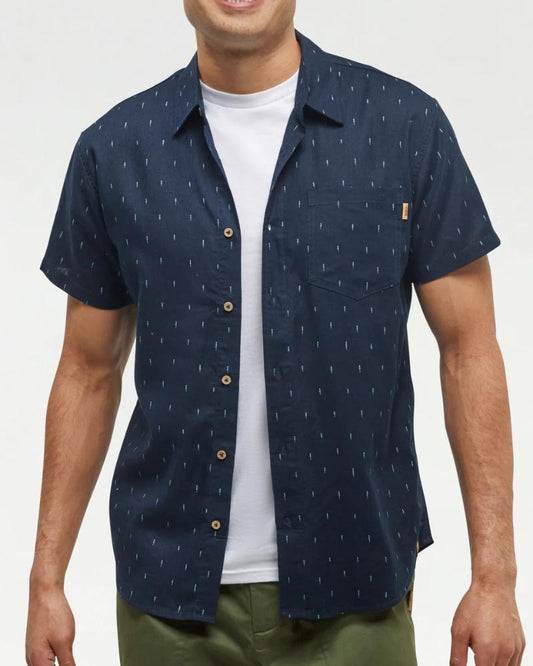 Tentree - Mancos Shirt - Men's - Midnight Blue/Small Tree/Blue Haze