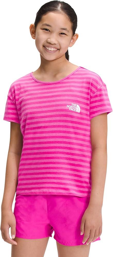 The North Face - Short Sleeve Tri-Blend Tee Girls - Misty Jade Stripe