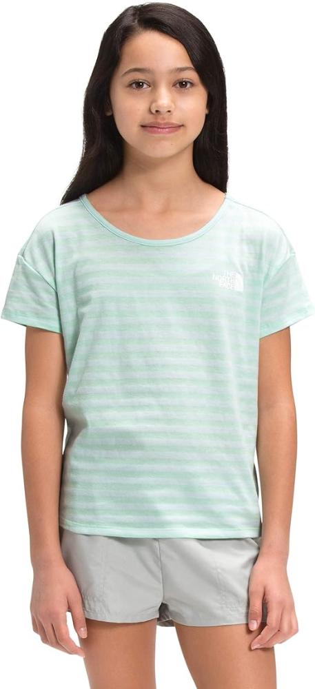 The North Face - Short Sleeve Tri-Blend Tee Girls - Misty Jade Stripe