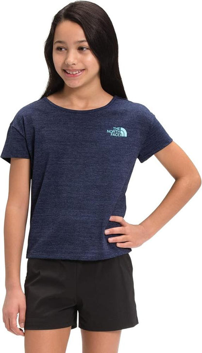 The North Face - Short Sleeve Tri-Blend Tee Girls - Misty Jade Stripe