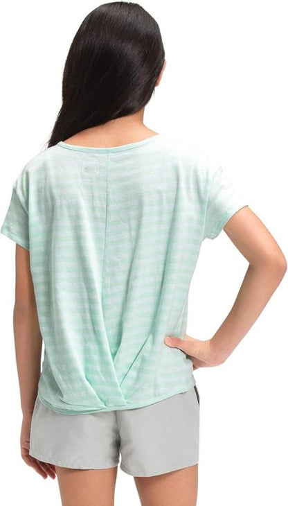 The North Face - Short Sleeve Tri-Blend Tee Girls - Misty Jade Stripe