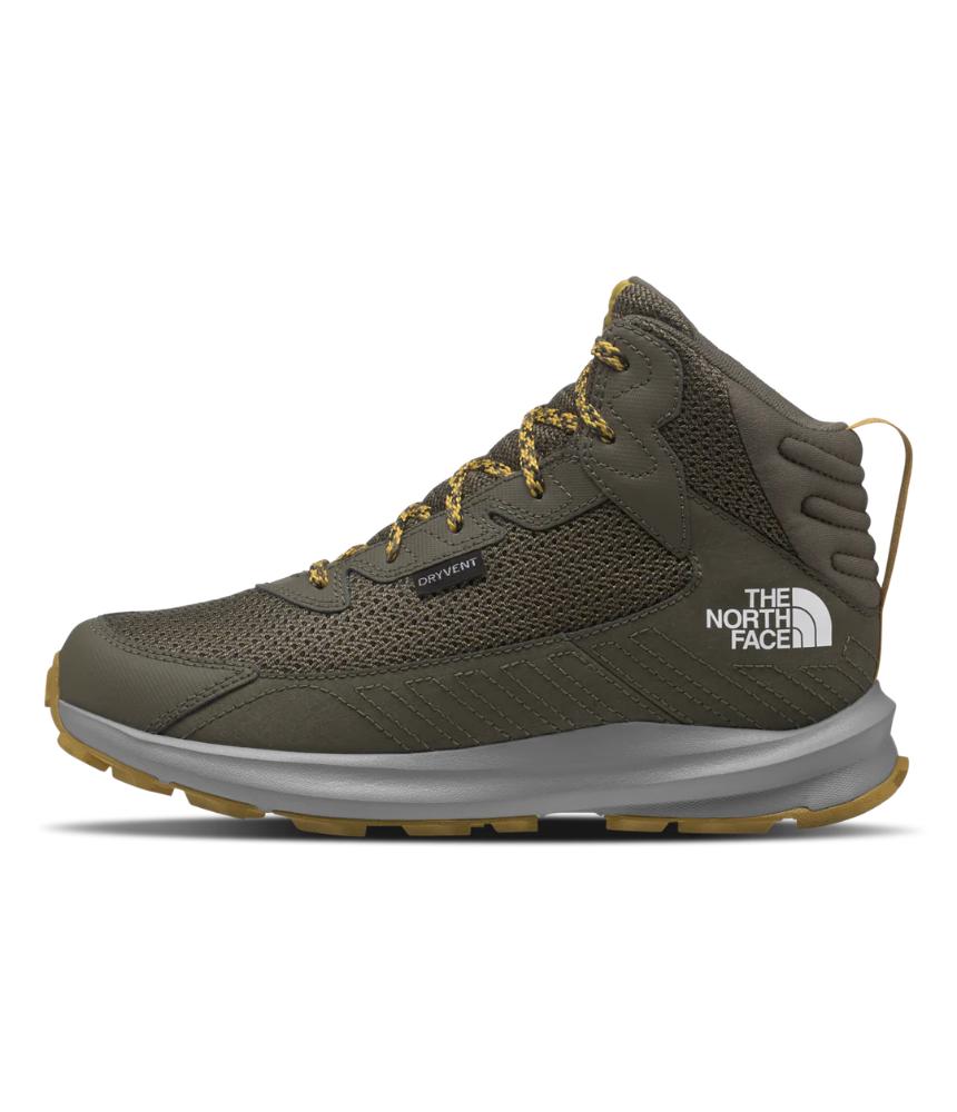 The North Face - Fastpack Hiker Mid WP - Youth - Utility Brown/Deep Grass Green