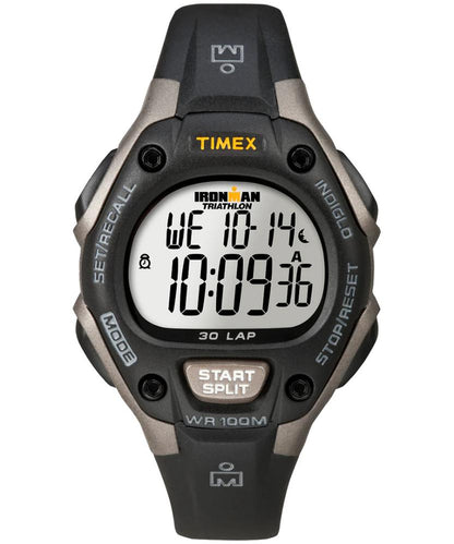 Timex - IRONMAN Classic 30 Mid-Size Resin Strap Watch - Black