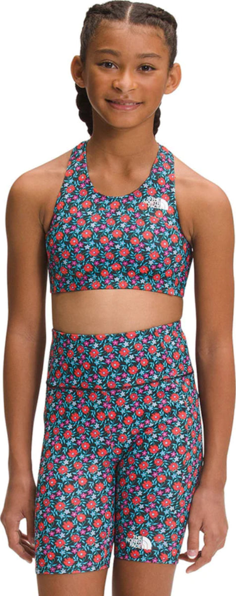 The North Face - Printed Never Stop Bralette - Girls' - TNF Black Retro Poppy Print
