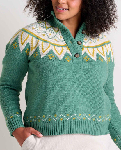 Toad and Co - Moss Point Henley Sweater - Ivy Fair Isle