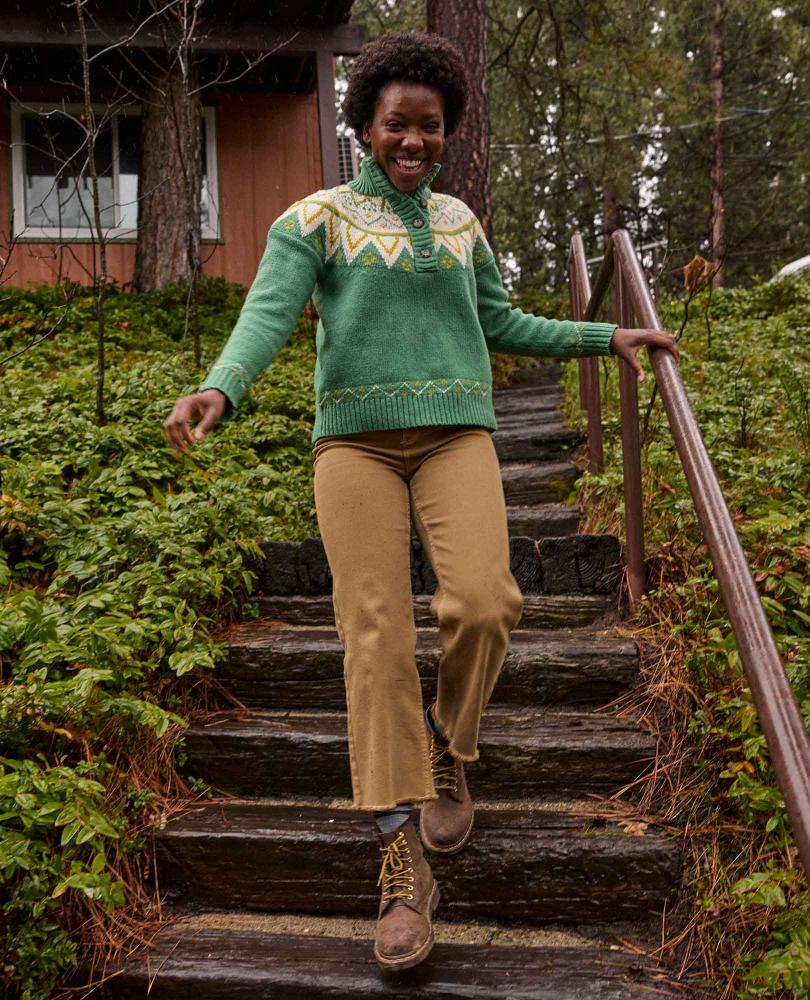 Toad and Co - Moss Point Henley Sweater - Ivy Fair Isle