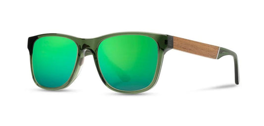 Camp Eyewear - Trail - Fern / Walnut; HD Plus Polarized Green Flash