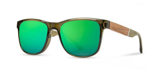 Camp Eyewear - Trail - Moss / Walnut; HD Plus Polarized Green Flash