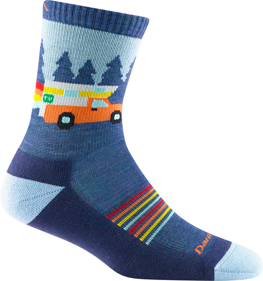 Darn Tough - Van Wild Micro Crew Lightweight with Cushion - Kid's - Denim