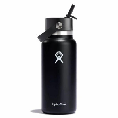 Hydro Flask - 32oz Wide Mouth with Flex Straw Cap - Black
