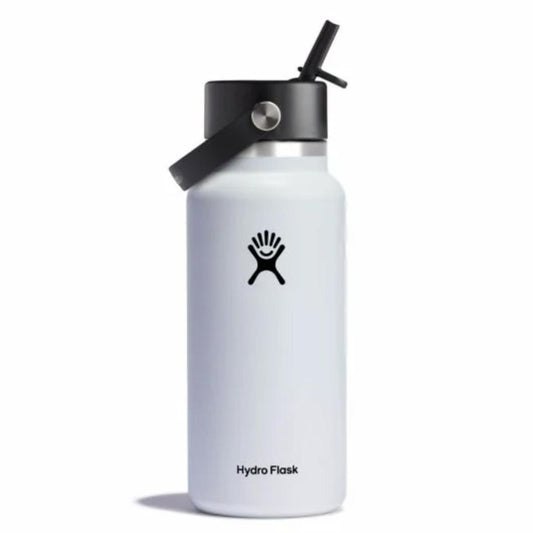 Hydro Flask - 32oz Wide Mouth with Flex Straw Cap - White
