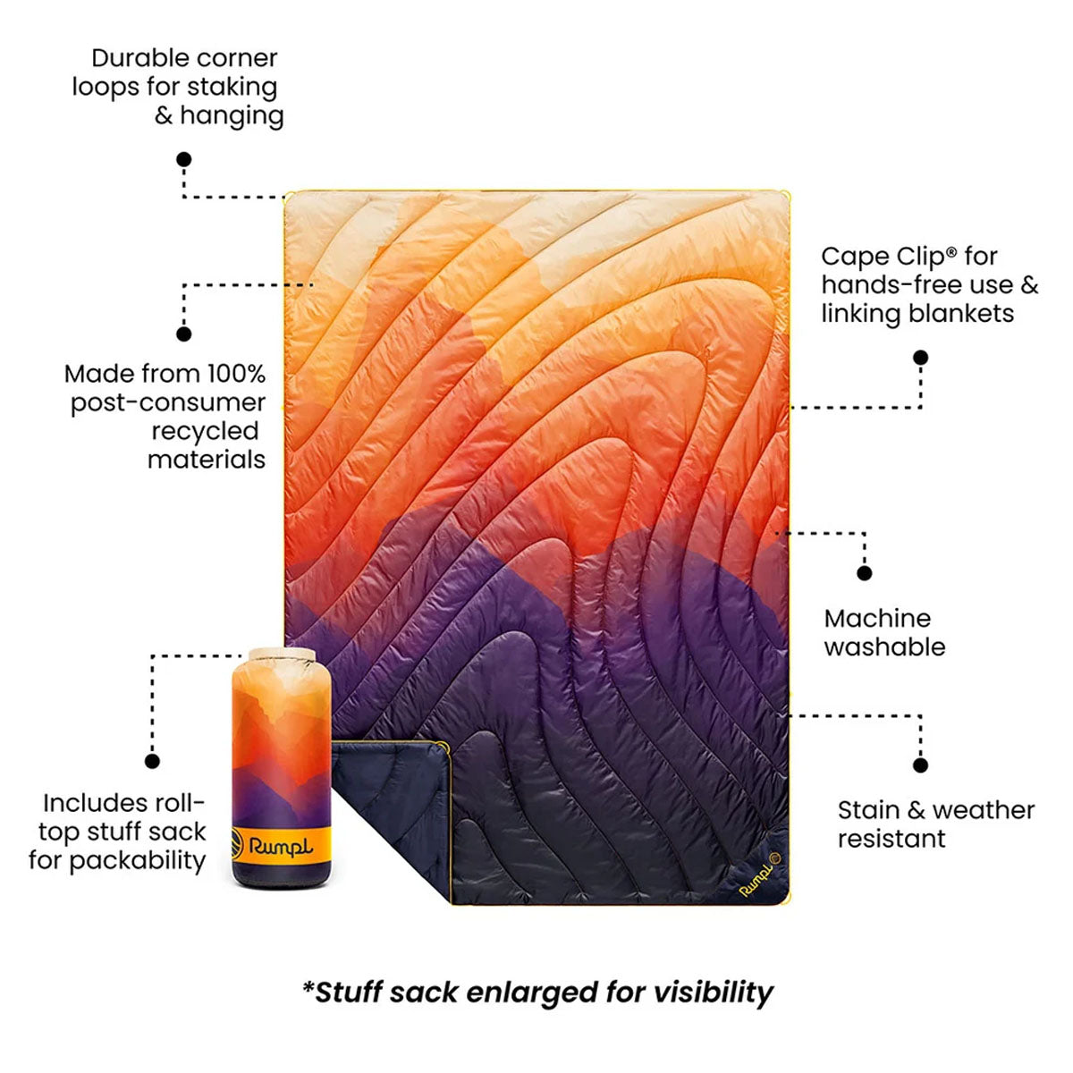 Rumpl - Original Puffy Blanket - Watercolor Glow
