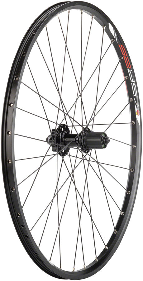 Quality Wheels - Value Double Wall Series Disc Rear Wheel - 26", QR x 135mm, 6-Bolt, HG 10, Black, Clincher