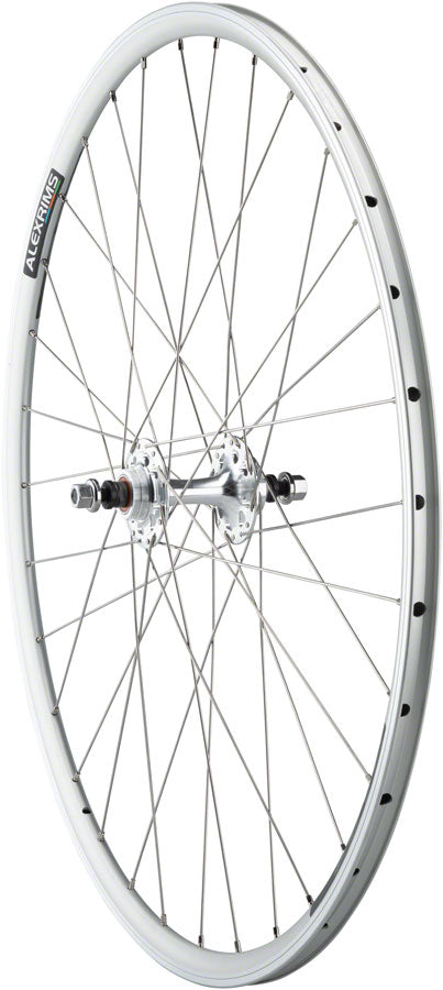 Quality Wheels - Value Double Wall Series Track Rear Wheel - 700, 10 x 1 x 120mm, Rim Brake, Fixed/Freewheel, Silver, Clincher, Sealed - Silver