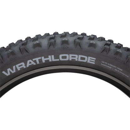 45NRTH - Wrathlorde Tire 26 x 4.2 Tubeless Folding Black 120tpi 300 XL Concave Carbide Aluminum Studs