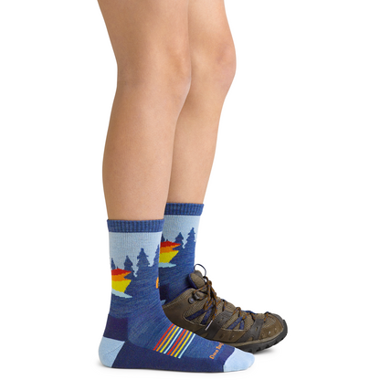 Darn Tough - Van Wild Micro Crew Lightweight with Cushion - Kid's - Denim
