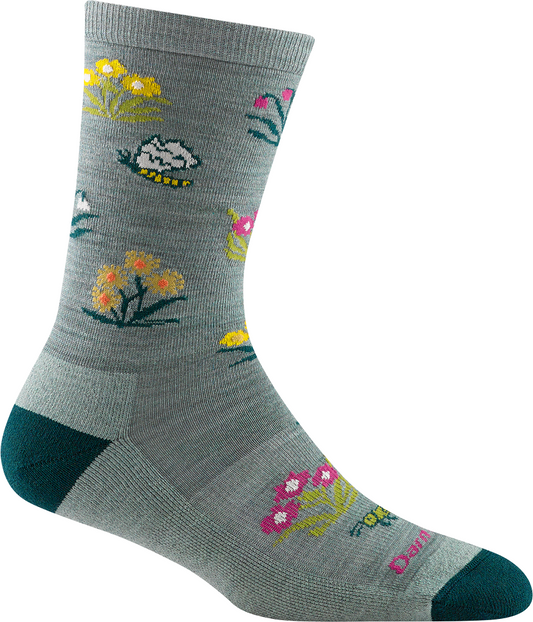Darn Tough - Cottage Bloom Crew Lightweight with Cushion - Women's - Seafoam