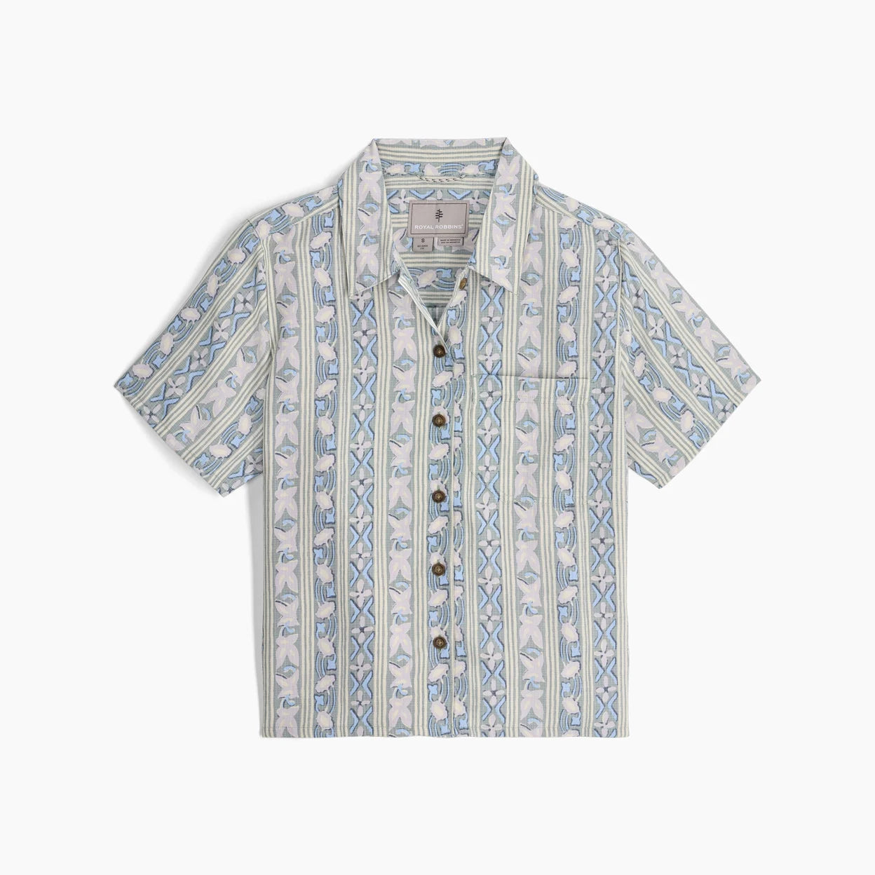 Royal Robbins - Camino Pucker Short Sleeve - Women's - Sage Leaf Botanist Pt