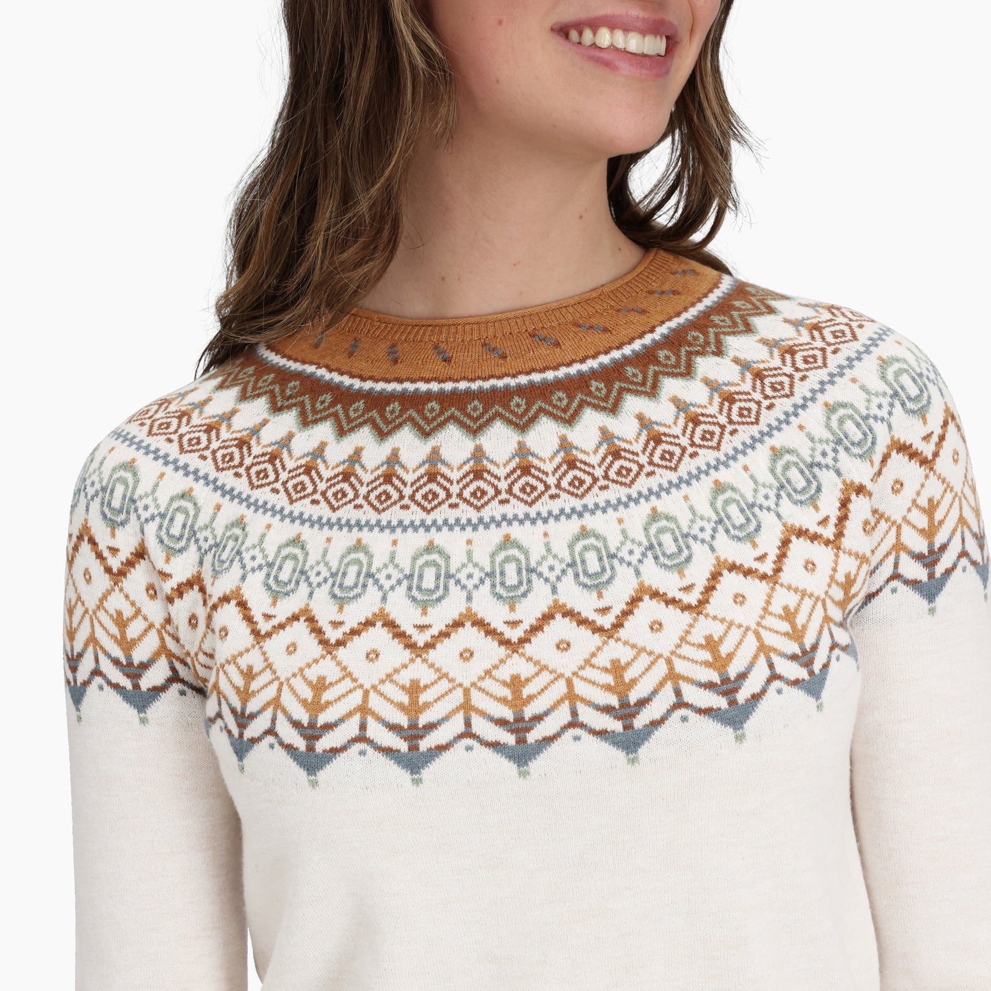 Royal Robbins - Westlands Fairisle Crew - Women's - Chalk Htr Monarch Pt