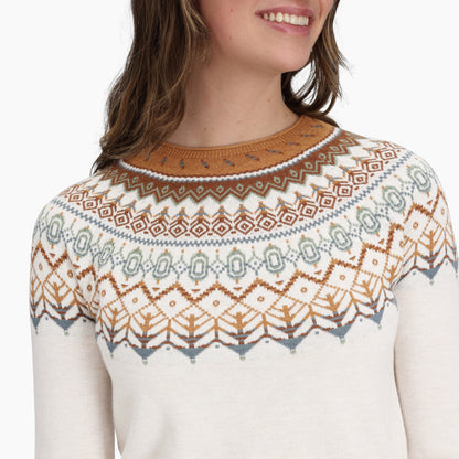 Royal Robbins - Westlands Fairisle Crew - Women's - Chalk Htr Monarch Pt