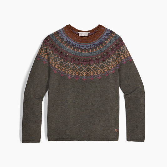 Royal Robbins - Westlands Fairisle Crew - Women's - Everglade Htr Monarch Pt
