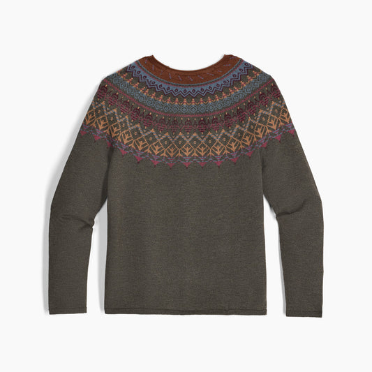 Royal Robbins - Westlands Fairisle Crew - Women's - Everglade Htr Monarch Pt
