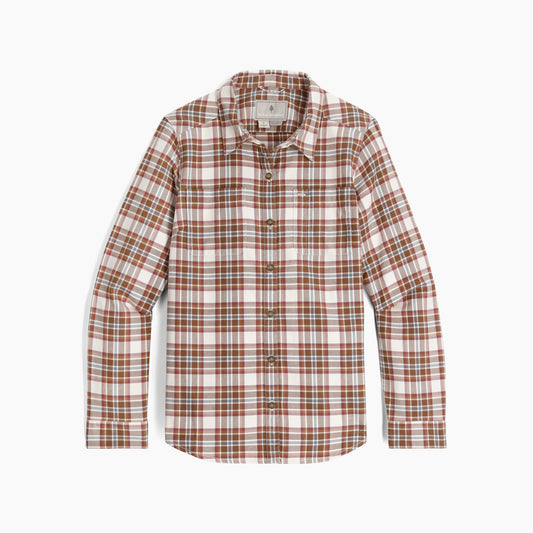 Royal Robbins - Lieback Organic Cotton Flannel Long Sleeve - Women's - Chalk Bodega Bay Pld