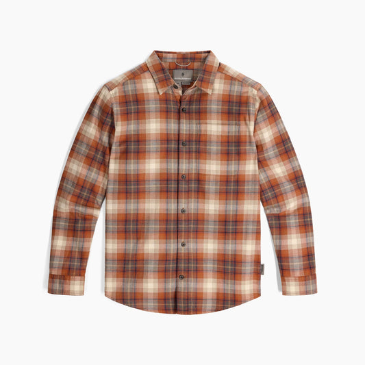 Royal Robbins - Lieback Organic Cotton Flannel Long Sleeve - Men's - Rust Brown Dipsea Pld