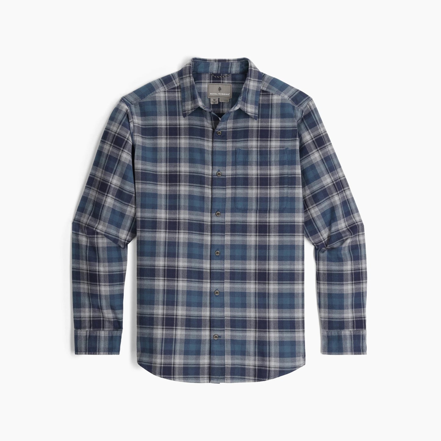 Royal Robbins - Lieback Organic Cotton Flannel Long Sleeve - Men's - Navy Dipsea Pld