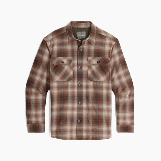 Royal Robbins - Snowcap Lined Flannel Long Sleeve - Men's - Seal Brown Tioga Pld