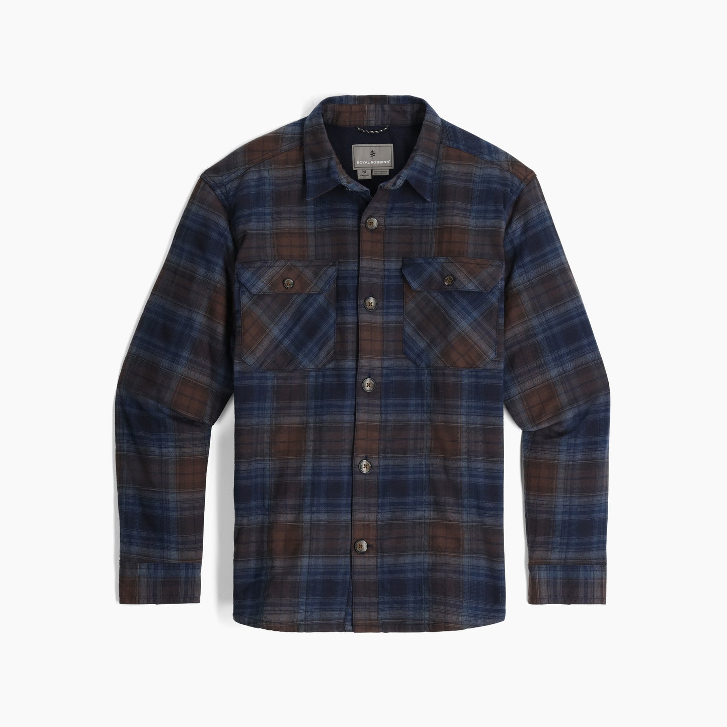 Royal Robbins - Snowcap Lined Flannel Long Sleeve - Men's - Navy Tioga Pld