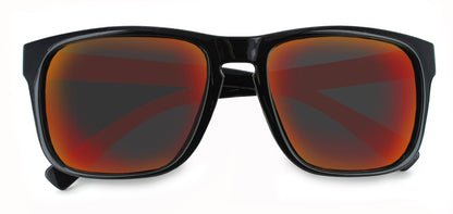 Optic Nerve - Ziggy - Shiny Black; Polarized Smoke w/ Red Mirror