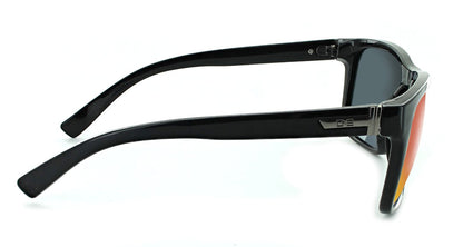 Optic Nerve - Ziggy - Shiny Black; Polarized Smoke w/ Red Mirror