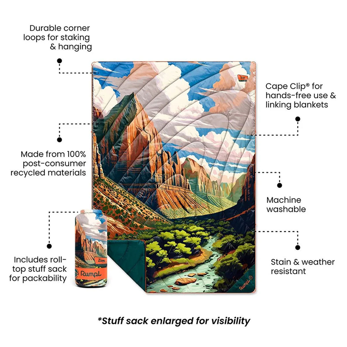 Rumpl - Original Puffy Blanket - Zion National Park